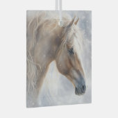 Paard Mooi Palomino in de Sneeuw Kerstmis Glas Ornament (Voorkant Rechts)