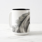 Paard Mooi Wit Tweekleurige Koffiemok (Voorkant links)