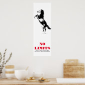 Paard Motivatie No Limits Pop Art Zwart Wit Poster (Keuken)