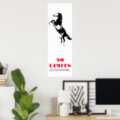 Paard Motivatie No Limits Pop Art Zwart Wit Poster (Thuiskantoor)