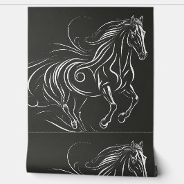 Paard muur achtergrond scrollen lijnen achtergrond behang