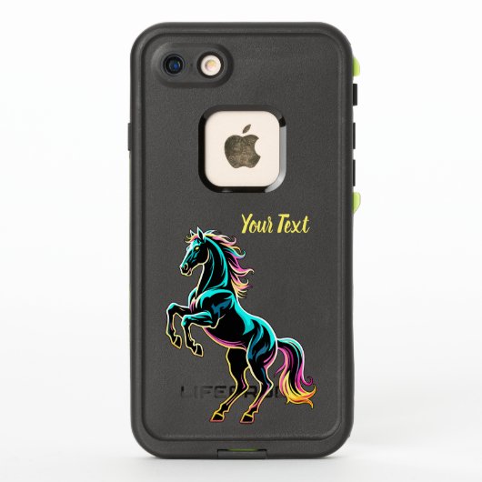 Paard Neon Licht Storing Retro Stijl (Achterkant)