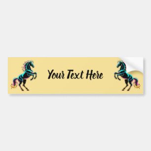 Paard Neon Licht Storing Retro Stijl Bumpersticker