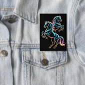 Paard Neon Licht Storing Retro Stijl Button (Insitu)