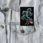 Paard Neon Licht Storing Retro Stijl Button (Insitu)
