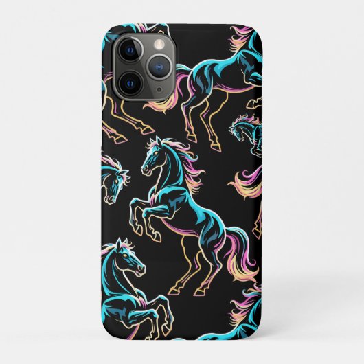 Paard Neon Licht Storing Retro Stijl Case-Mate iPhone Case (Achterkant)