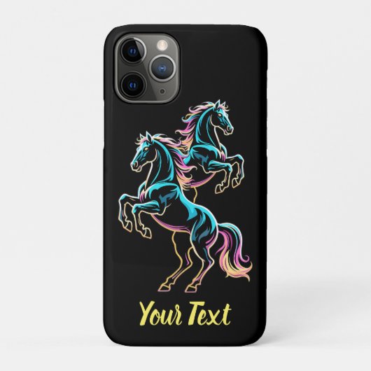 Paard Neon Licht Storing Retro Stijl Case-Mate iPhone Case (Achterkant)