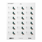 Paard Neon Licht Storing Retro Stijl Etiket (Full Sheet)