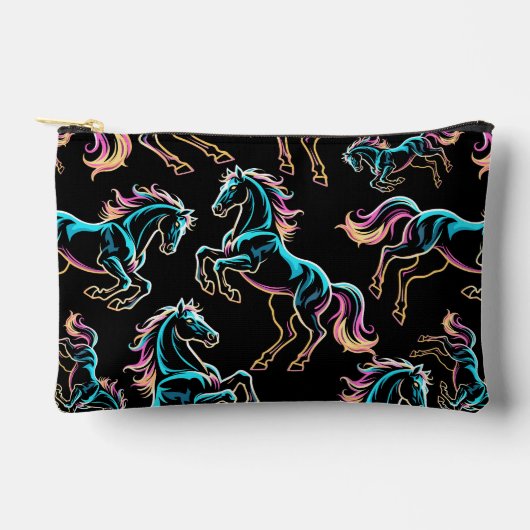 Paard Neon Licht Storing Retro Stijl Etui (Voorkant)