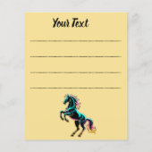 Paard Neon Licht Storing Retro Stijl Flyer (Achterkant)
