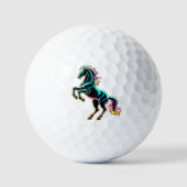 Paard Neon Licht Storing Retro Stijl Golfballen (Voorkant)