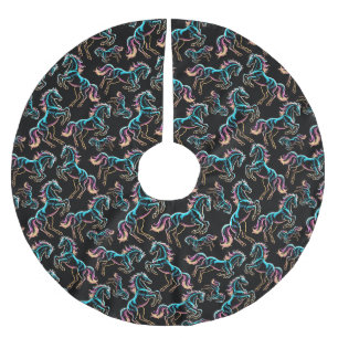 Paard Neon Licht Storing Retro Stijl Kerstboom Rok