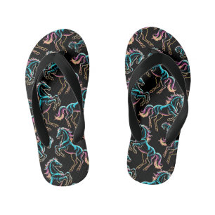 Paard Neon Licht Storing Retro Stijl Kinder Teenslippers