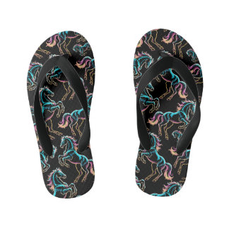 Paard Neon Licht Storing Retro Stijl Kinder Teenslippers