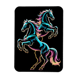 Paard Neon Licht Storing Retro Stijl Magneet