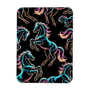Paard Neon Licht Storing Retro Stijl Magneet