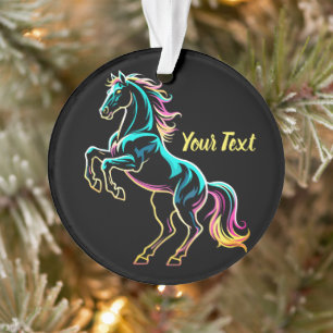 Paard Neon Licht Storing Retro Stijl Ornament