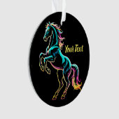 Paard Neon Licht Storing Retro Stijl Ornament (voorkant)