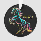 Paard Neon Licht Storing Retro Stijl Ornament (voorkant)