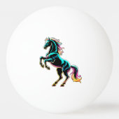 Paard Neon Licht Storing Retro Stijl Pingpongbal (Voorkant)