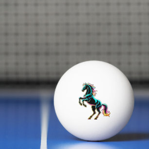 Paard Neon Licht Storing Retro Stijl Pingpongbal