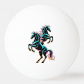 Paard Neon Licht Storing Retro Stijl Pingpongbal (Achterkant)