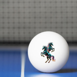 Paard Neon Licht Storing Retro Stijl Pingpongbal