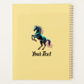 Paard Neon Licht Storing Retro Stijl Planner (Achterkant)