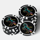 Paard Neon Licht Storing Retro Stijl Poker Chips (Opstapeling)