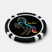 Paard Neon Licht Storing Retro Stijl Poker Chips (Enkel)