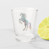 Paard Neon Licht Storing Retro Stijl Shot Glas (Achterkant)