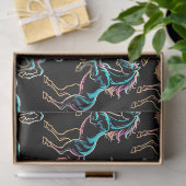 Paard Neon Licht Storing Retro Stijl Tissuepapier (Geschenk)
