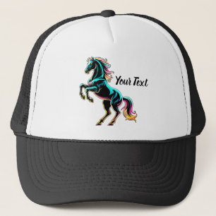 Paard Neon Licht Storing Retro Stijl Trucker Pet
