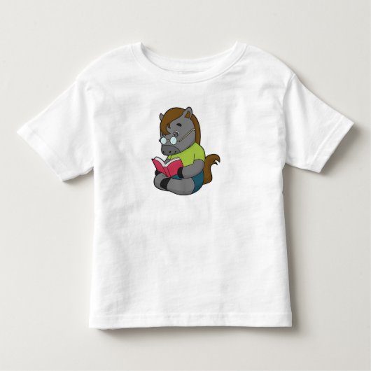 Paard Nerd Boek Bril Kinder Shirts (Voorkant)
