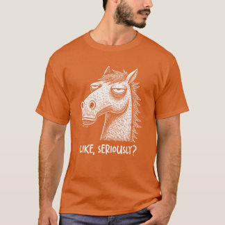 Paard niet geamuseerd als serieus oordelen sarcast t-shirt