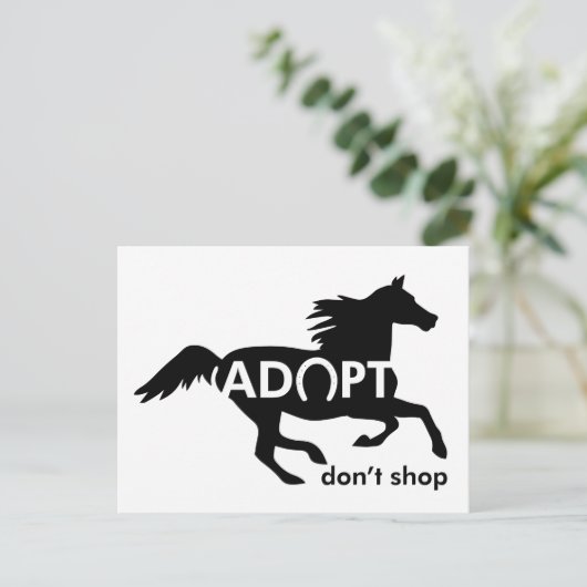 Paard niet winkelen briefkaart (Staand voorkant)