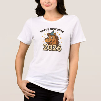 Paard Nieuwjaar 2026 Tri-Blend Shirt