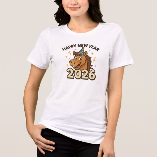 Paard Nieuwjaar 2026 Tri-Blend Shirt (Voorkant)