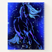 Paard Notitieboek loopt in blauw maanlicht nacht (Achterkant)