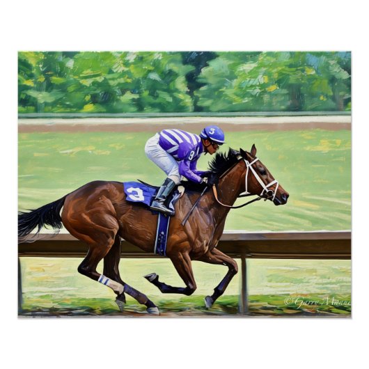 Paard - Observer - wint op Finger Lakes 6/28 Perfect Poster (Voorkant)