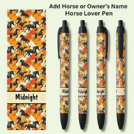 Paard of naam eigenaar toevoegen, zwarte paarden inkt pen