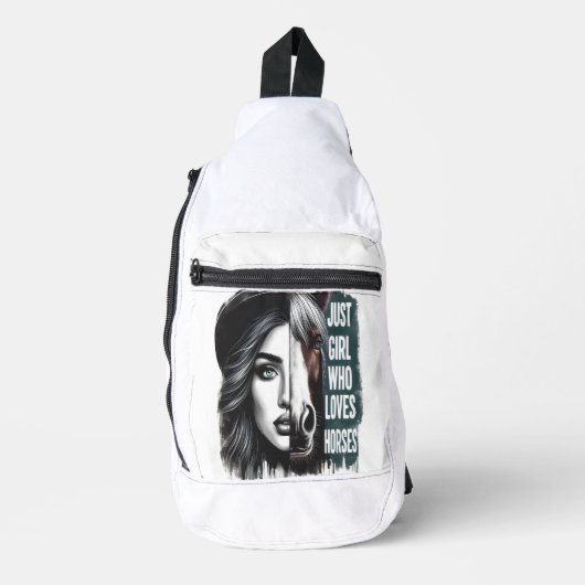 Paard omhelzen in artistieke fusie sling bag (Voorkant)