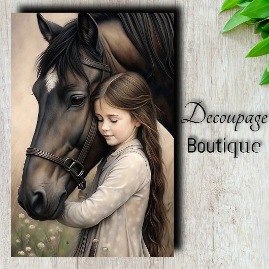 Paard Omhelzing Decoupage Tissuepapier