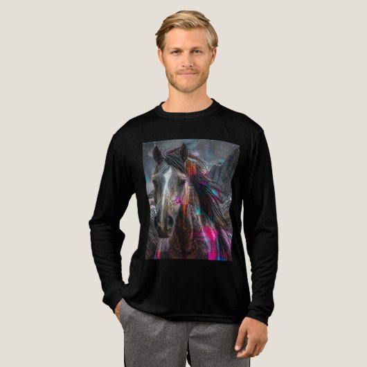 Paard ontwerp Tri-Blend shirt (Voorkant)