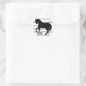 Paard op Bladmuziek Ronde Sticker (Tas)