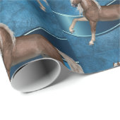 Paard op blauw met lint LG print All Occasion Cadeaupapier (Rol Hoek)