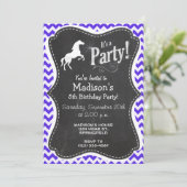 Paard op Blue Violet Chevron; Paardensport Kaart (Staand voorkant)