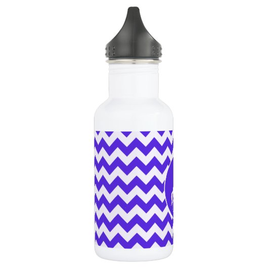 Paard op Blue Violet Chevron; Paardensport Waterfles (Links)