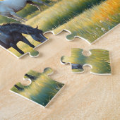 Paard op Boerderij Wilde Bloemenwei Legpuzzel (Zijkant)