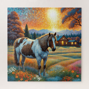 Paard op Boerderij Wilde Bloemenwei Legpuzzel
